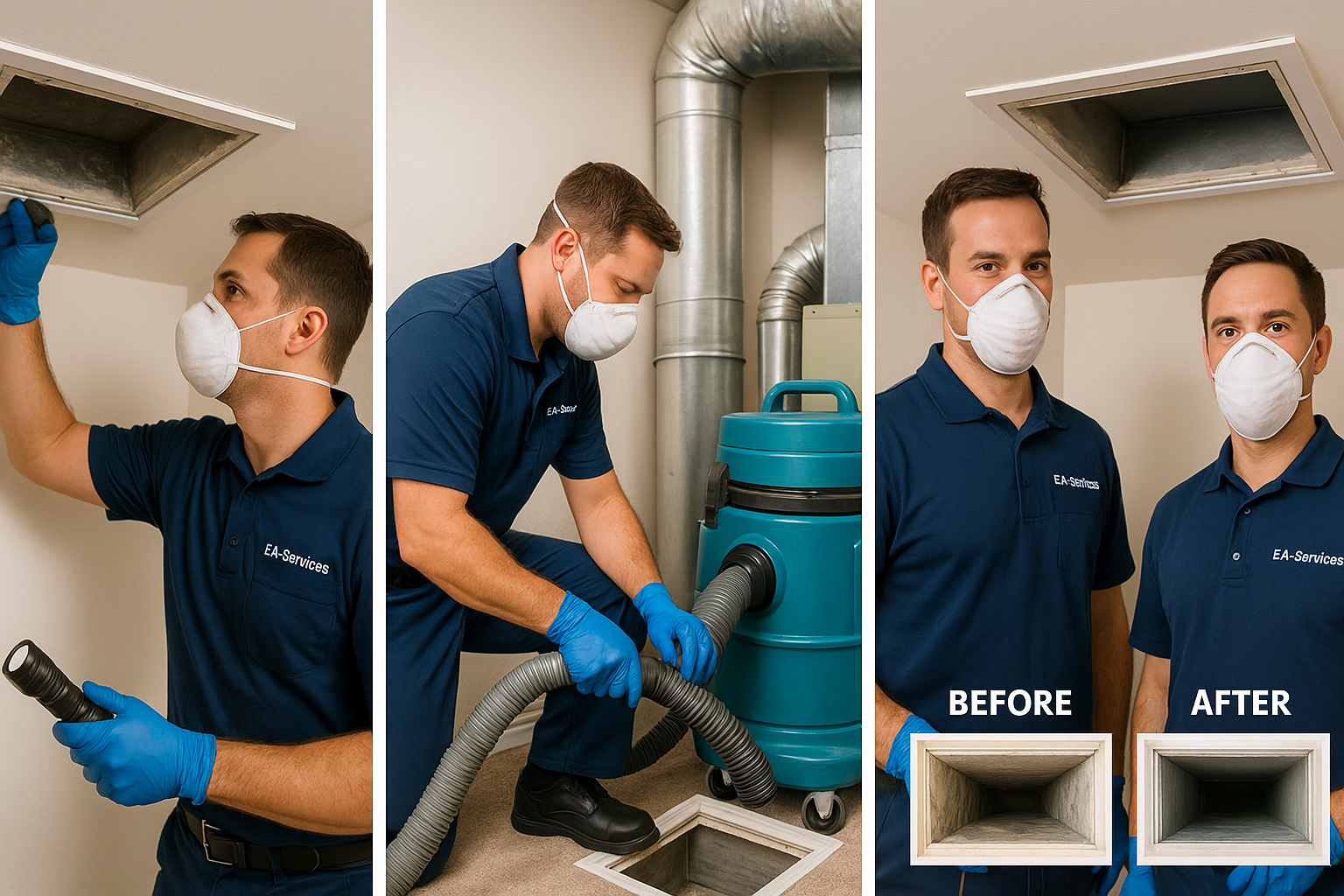 Professional air duct cleaning process in Casa Grande